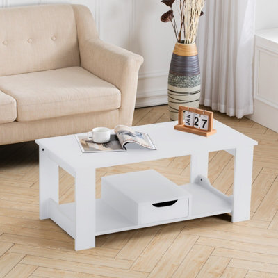 Darphe Coffee Table With Storage Small Tea Table Desk Wooden Living Room Furniture - image 1