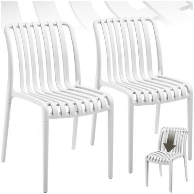 Tectake Garden Chairs Alcudia - Durable, Stackable And Weather-Resistant - Cream - Set Of 2 - image 1