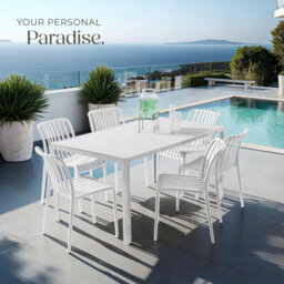 Tectake Garden Chairs Alcudia - Durable, Stackable And Weather-Resistant - Cream - Set Of 2 - thumbnail 8