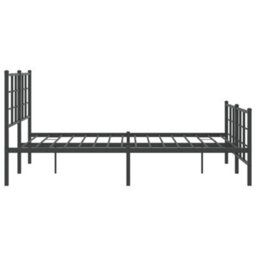 Berkfield Metal Bed Frame Without Mattress With Footboard Black 140X190Cm - thumbnail 6