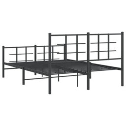 Berkfield Metal Bed Frame Without Mattress With Footboard Black 140X190Cm - thumbnail 7