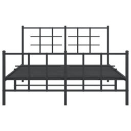 Berkfield Metal Bed Frame Without Mattress With Footboard Black 140X190Cm - thumbnail 5