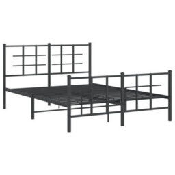 Berkfield Metal Bed Frame Without Mattress With Footboard Black 140X190Cm - thumbnail 3