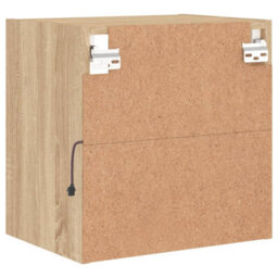 Berkfield Bedside Cabinet With Led Lights Wall-Mounted Sonoma Oak - thumbnail 9