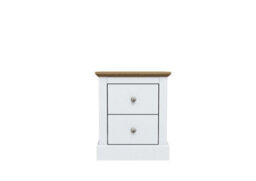 LPD Devon White 2 Drawer Bedside Cabinet Traditional Wooden Nightstand Storage H55 W46 D40Cm - thumbnail 1