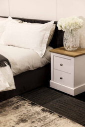 LPD Devon White 2 Drawer Bedside Cabinet Traditional Wooden Nightstand Storage H55 W46 D40Cm - thumbnail 3