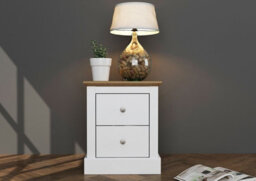 LPD Devon White 2 Drawer Bedside Cabinet Traditional Wooden Nightstand Storage H55 W46 D40Cm - thumbnail 6
