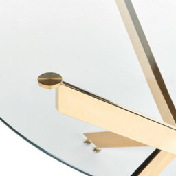 Beliani Dining Table Maramo Gold 120 Cm 120 Cm Tempered Glass - thumbnail 5