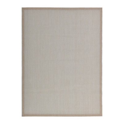 Origins Beige Herringbone Woven Effect Large Indoor & Outdoor Rug, (L)150Cm X (W)200Cm