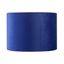 Happy Homewares Deep Sea Blue Velvet Drum Lamp Shade With Inner Floral Pattern Lining - thumbnail 3