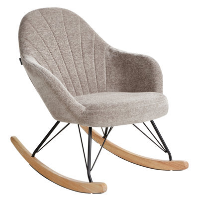 Beliani Rocking Chair Skale Fabric Taupe - image 1