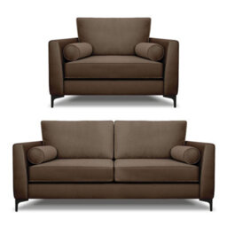 Modern Home Zara 3 Seater And Lovechair Set Mole - thumbnail 1