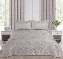 Rapport Home Rose Blush Damask Jacquard Eyelet Curtains 168 X 183Cm Ready Made Pair - thumbnail 2