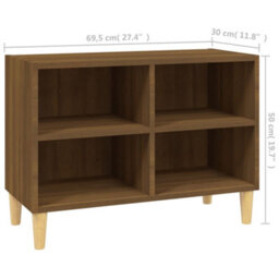 Vidaxl Tv Cabinet With Solid Wood Legs Brown Oak 69.5X30X50 Cm - thumbnail 6