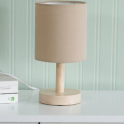 ValueLights Set Of 2 - Nelly Natural Wood Base Bedside Table Lamps With Natural Fabric Shade - Led Bulbs Included - thumbnail 3