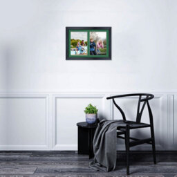 AK Frames 20X14 Black Classic Multi Photo Frame With Emerald Mount - Holds 2 Apertures (2X) A4 Photos - thumbnail 3