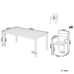 Beliani Garden Dining Set 6 Seater Vernio Grey - thumbnail 3