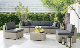 Home Detail Catina  Modular Corner Rattan Garden Sofa Set, Grey Rattan - thumbnail 3