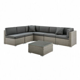 Home Detail Catina  Modular Corner Rattan Garden Sofa Set, Grey Rattan - thumbnail 4