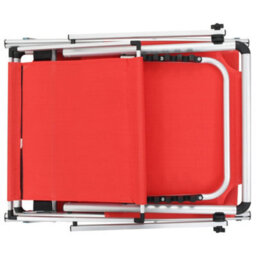 Berkfield Folding Sun Lounger With Roof Aluminium And Textilene Red - thumbnail 5