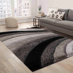 Modern Soft Waves Shimmer Shaggy Area Rugs Grey 200X290 Cm - thumbnail 3
