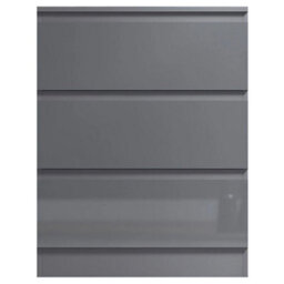 Scandinavian Grey Gloss 3 Drawer Chest - thumbnail 3