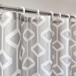 Neel Blue Grey Shower Curtain Polyester Mould & Mildew  With 12 Curtain Hook Water-Resistant Bath Curtain 180 X 200Cm - thumbnail 6