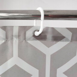 Neel Blue Grey Shower Curtain Polyester Mould & Mildew  With 12 Curtain Hook Water-Resistant Bath Curtain 180 X 200Cm - thumbnail 2