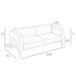 Angel Cerda Elegant White Leather 3-Seater Sofa With Walnut Accents - thumbnail 7