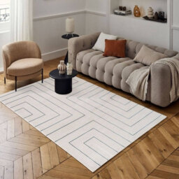 The Rugs Carmel Cream/blue Geometric Design Area Rug And Runner Non Shedding, Stain Resistant, Soft - thumbnail 8