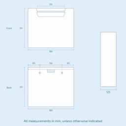 Nes Home Debra Bathroom White L-Shape Lh Basin Vanity Unit Btw Wc Toilet 1100mm - thumbnail 9