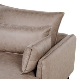 Beliani Corner Sofa 3 Seater Gallo Faux Suede Light Brown Left Hand - thumbnail 8