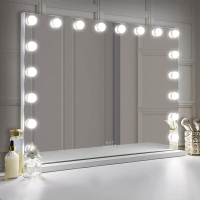 Hollywood Vanity Make Up Mirror with Lights 18 LED Tabletop Wall - image 1