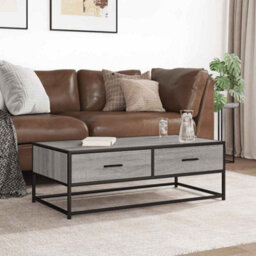 Berkfield Coffee Table Grey Sonoma 100X50X35 Cm Engineered Wood And Metal - thumbnail 3