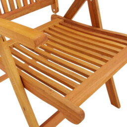 Folding Garden Chairs 2 Pcs Solid Wood Eucalyptus - thumbnail 8