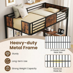 Single Size Loft Bed Frame With Integrated Desk & Storage Shelf - thumbnail 3