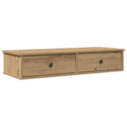 Berkfield Wall Shelf With Drawers Artisian Oak 100X37.5X19 Cm Engineered Wood - thumbnail 2