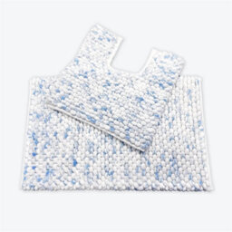 Blue-Chunky Bobble Two Piece Bath & Toilet Pedestal Mat Set Non Slip Soft Rugs - thumbnail 3