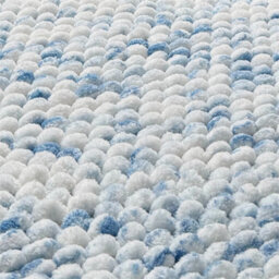 Blue-Chunky Bobble Two Piece Bath & Toilet Pedestal Mat Set Non Slip Soft Rugs - thumbnail 5