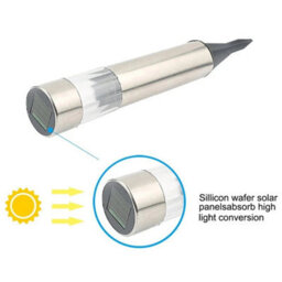 4Pcs Solar Powered Stainless Steel Led Post Stake Lights Garden Patio Outdoor - thumbnail 3