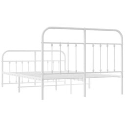 Berkfield Metal Bed Frame With Headboard And Footboard White 135X190 Cm - thumbnail 8