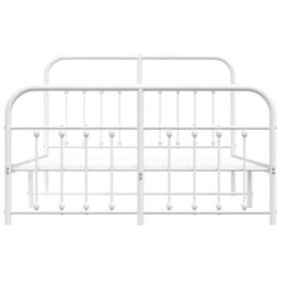 Berkfield Metal Bed Frame With Headboard And Footboard White 135X190 Cm - thumbnail 6