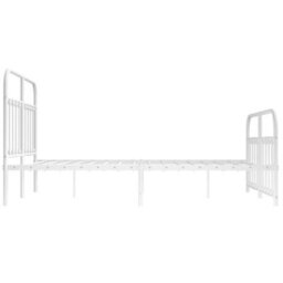 Berkfield Metal Bed Frame With Headboard And Footboard White 135X190 Cm - thumbnail 7