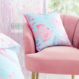Bedlam Mermaid Vibes Pink Velvet Filled Cushion - thumbnail 2