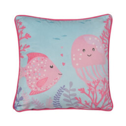 Bedlam Mermaid Vibes Pink Velvet Filled Cushion - thumbnail 3