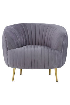 Orsina Florina Grey Velvet Chair With Gold Legs - image 1