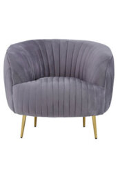 Orsina Florina Grey Velvet Chair With Gold Legs - thumbnail 1
