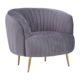 Orsina Florina Grey Velvet Chair With Gold Legs - thumbnail 4