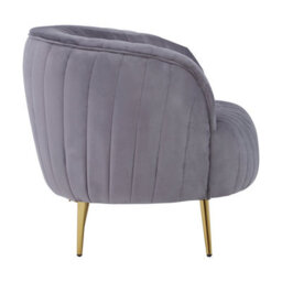 Orsina Florina Grey Velvet Chair With Gold Legs - thumbnail 3