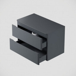 Affine Bathroom Cloakroom Vanity Unit 800mm Wall Hung Cabinet Drawer Anthracite Grey - thumbnail 5